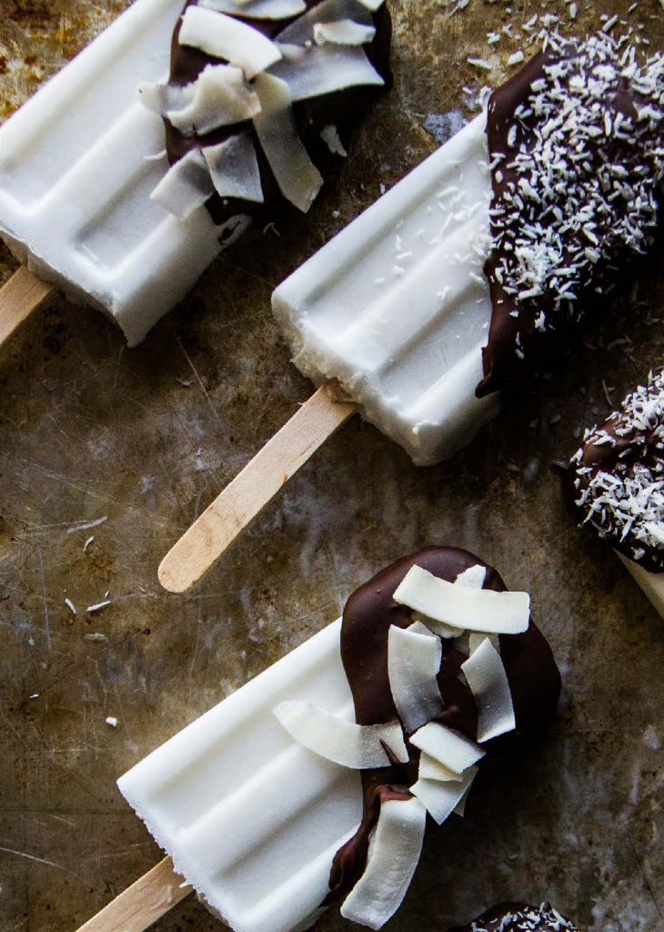 Chocolate-Dipped Coconut Ice Pops