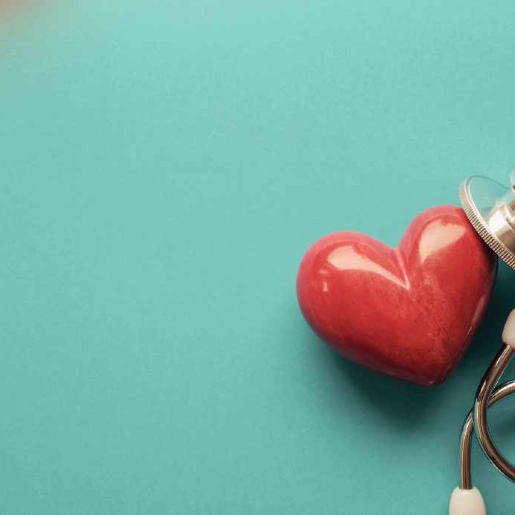 Heart shaped item and a stethoscope