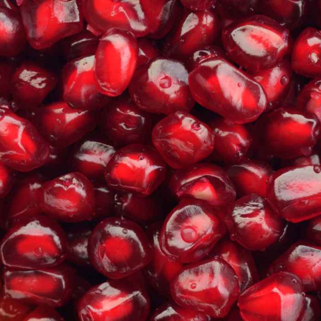 up close photo of pomegranate