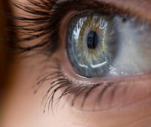 close up of a woman's eye